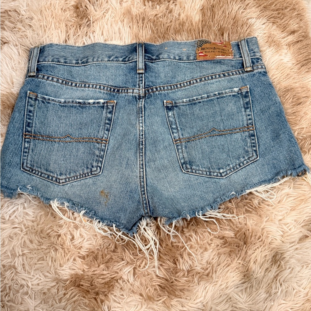 Denim & Supply Ralph Lauren Distressed Blue Jean Shorts - Picture 2 of 4